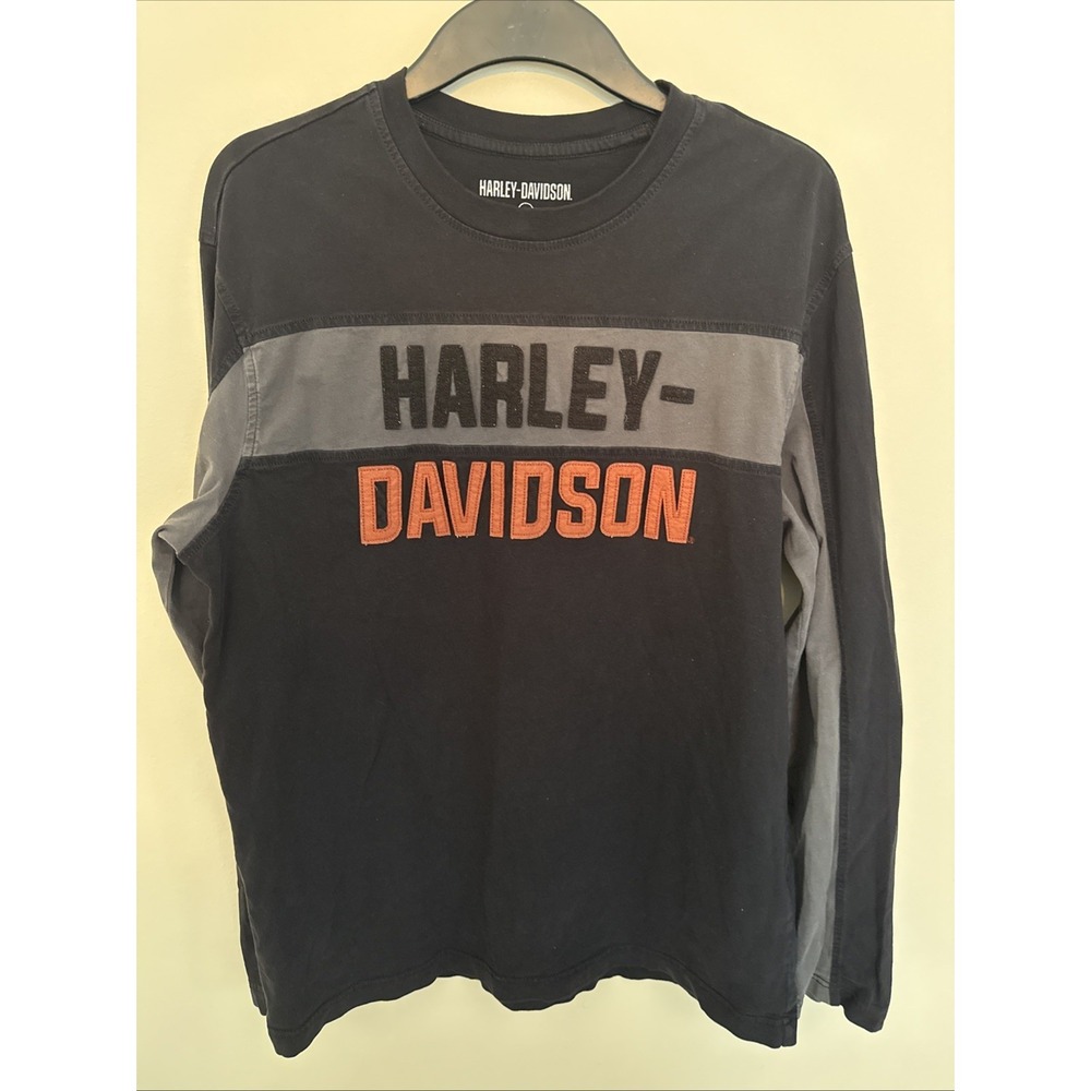 Harley Davidson Men's Copperblock Block Letter Long-Sleeve Tee Size Large